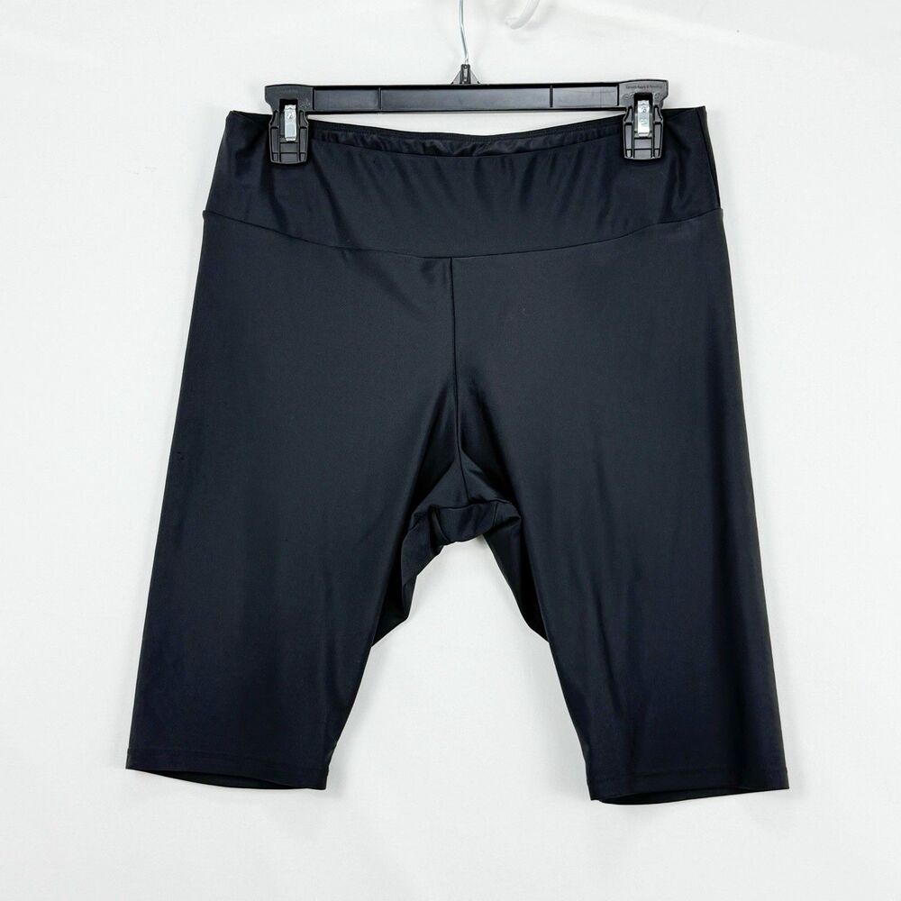 Calypsa by ModLi Long Bike Swim Shorts Size L Black UPF Protection Activewear - Picture 2 of 12